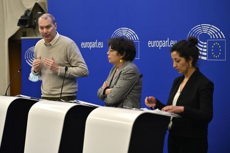 Pressekonferenz der Grünen im Europäischen Parlament in Straßburg