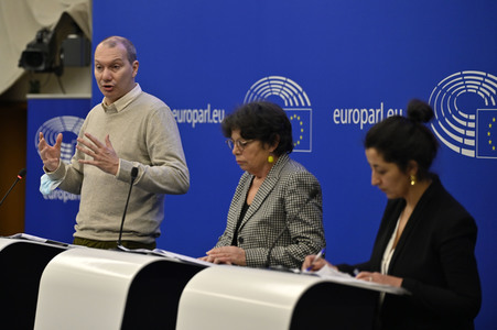 Pressekonferenz der Grünen im Europäischen Parlament in Straßburg