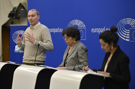 Pressekonferenz der Grünen im Europäischen Parlament in Straßburg