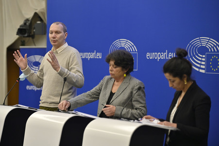 Pressekonferenz der Grünen im Europäischen Parlament in Straßburg