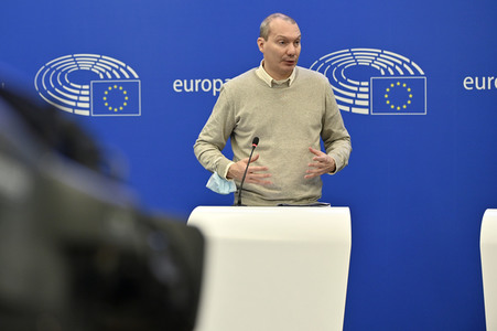 Pressekonferenz der Grünen im Europäischen Parlament in Straßburg