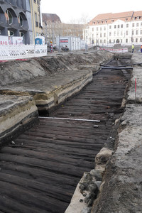 Fototermin mit Klaus Lederer auf der Grabung Molkenmarkt in Berlin
