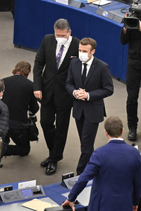 Rede von Emmanuel Macron vor dem EU-Parlament in Straßburg