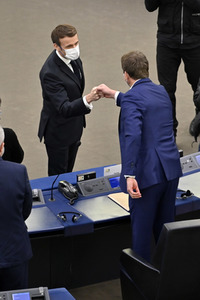 Rede von Emmanuel Macron vor dem EU-Parlament in Straßburg