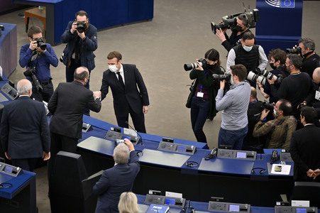 Rede von Emmanuel Macron vor dem EU-Parlament in Straßburg