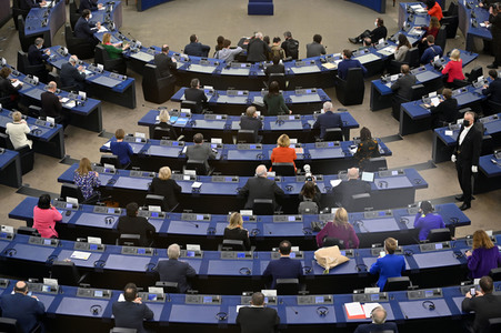 Rede von Emmanuel Macron vor dem EU-Parlament in Straßburg