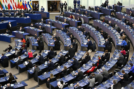 Rede von Emmanuel Macron vor dem EU-Parlament in Straßburg