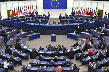 Rede von Emmanuel Macron vor dem EU-Parlament in Straßburg