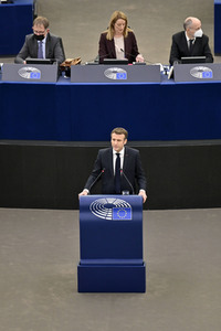 Rede von Emmanuel Macron vor dem EU-Parlament in Straßburg