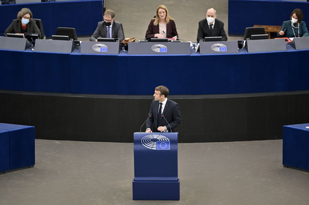 Rede von Emmanuel Macron vor dem EU-Parlament in Straßburg