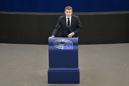 Rede von Emmanuel Macron vor dem EU-Parlament in Straßburg