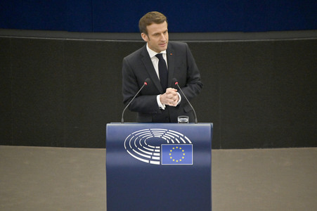 Rede von Emmanuel Macron vor dem EU-Parlament in Straßburg
