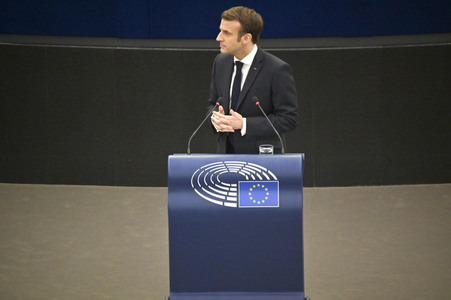 Rede von Emmanuel Macron vor dem EU-Parlament in Straßburg