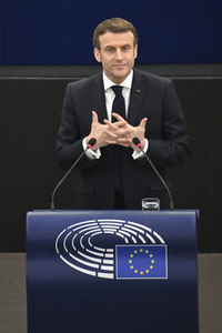 Rede von Emmanuel Macron vor dem EU-Parlament in Straßburg