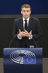 Rede von Emmanuel Macron vor dem EU-Parlament in Straßburg
