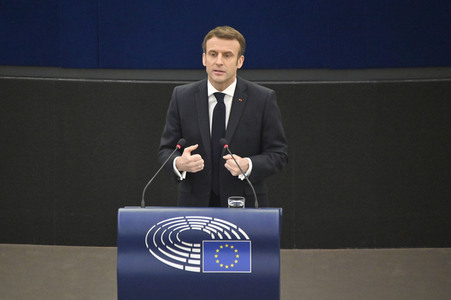 Rede von Emmanuel Macron vor dem EU-Parlament in Straßburg