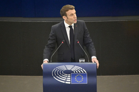 Rede von Emmanuel Macron vor dem EU-Parlament in Straßburg