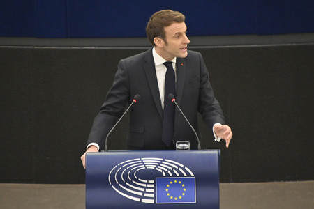 Rede von Emmanuel Macron vor dem EU-Parlament in Straßburg