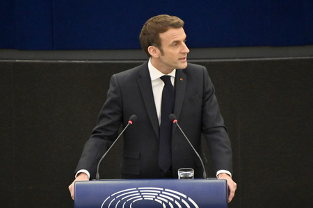 Rede von Emmanuel Macron vor dem EU-Parlament in Straßburg