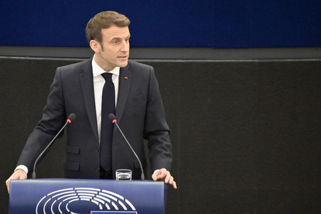 Rede von Emmanuel Macron vor dem EU-Parlament in Straßburg