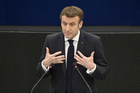 Rede von Emmanuel Macron vor dem EU-Parlament in Straßburg