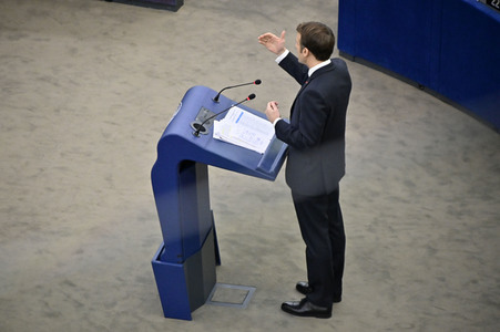 Rede von Emmanuel Macron vor dem EU-Parlament in Straßburg