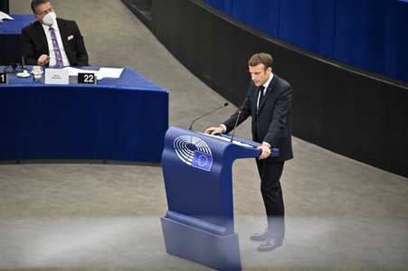Rede von Emmanuel Macron vor dem EU-Parlament in Straßburg
