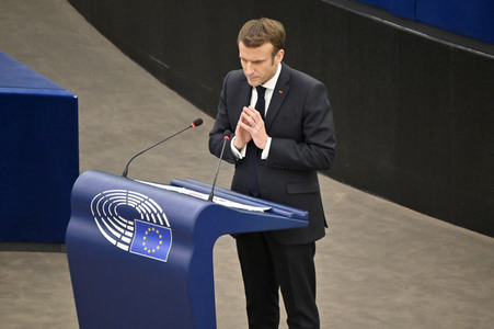 Rede von Emmanuel Macron vor dem EU-Parlament in Straßburg