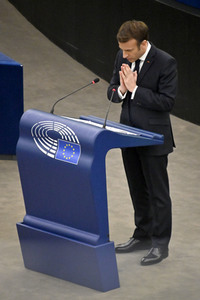 Rede von Emmanuel Macron vor dem EU-Parlament in Straßburg