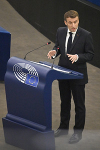 Rede von Emmanuel Macron vor dem EU-Parlament in Straßburg