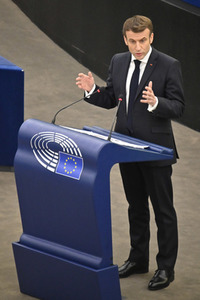 Rede von Emmanuel Macron vor dem EU-Parlament in Straßburg