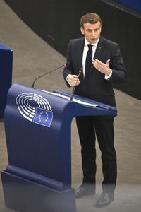 Rede von Emmanuel Macron vor dem EU-Parlament in Straßburg
