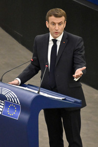 Rede von Emmanuel Macron vor dem EU-Parlament in Straßburg