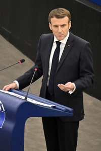Rede von Emmanuel Macron vor dem EU-Parlament in Straßburg