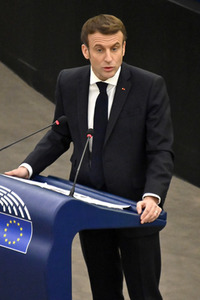Rede von Emmanuel Macron vor dem EU-Parlament in Straßburg