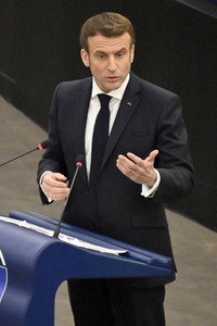 Rede von Emmanuel Macron vor dem EU-Parlament in Straßburg