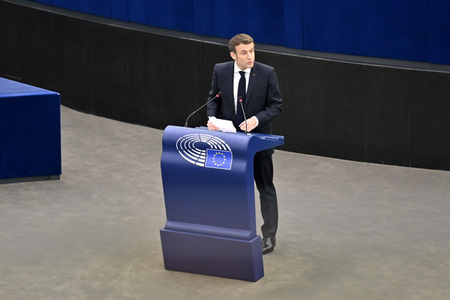 Rede von Emmanuel Macron vor dem EU-Parlament in Straßburg