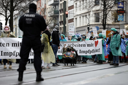 Coronademo in Düsseldorf