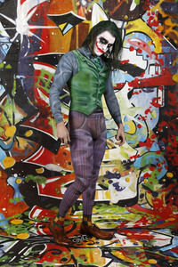 GEEK ART: Joker meets Riddler Bodypainting