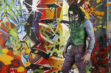 GEEK ART: Joker meets Riddler Bodypainting