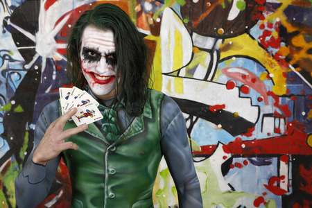 GEEK ART: Joker meets Riddler Bodypainting