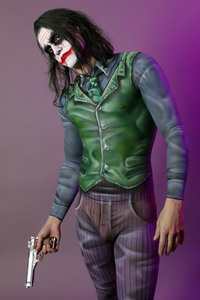 GEEK ART: Joker meets Riddler Bodypainting