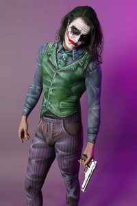 GEEK ART: Joker meets Riddler Bodypainting