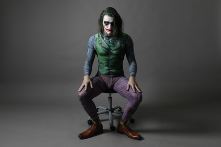 GEEK ART: Joker meets Riddler Bodypainting