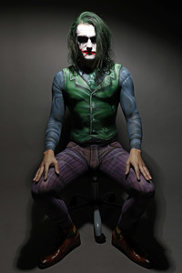 GEEK ART: Joker meets Riddler Bodypainting