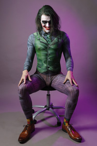 GEEK ART: Joker meets Riddler Bodypainting