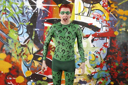 GEEK ART: Joker meets Riddler Bodypainting