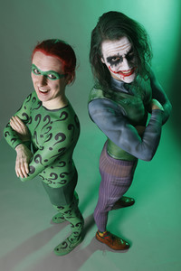 GEEK ART: Joker meets Riddler Bodypainting