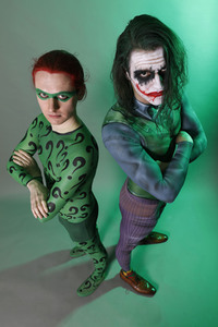 GEEK ART: Joker meets Riddler Bodypainting