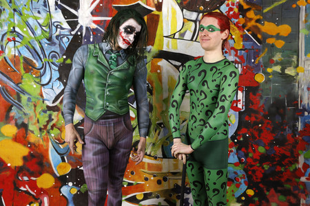 GEEK ART: Joker meets Riddler Bodypainting